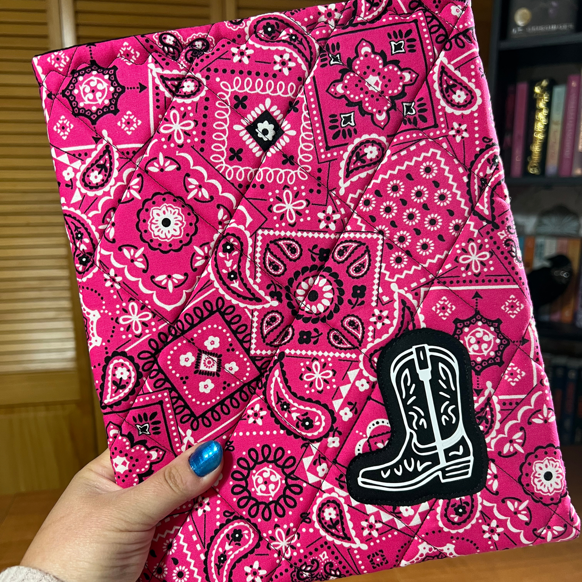 Hot Pink Paisley Cowboy Boot Sleeve