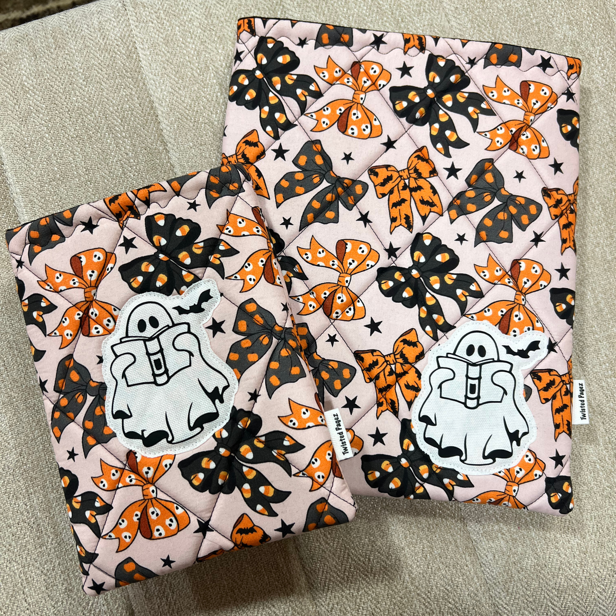 Halloween Bows & Reading Ghost with Bat Sleeve