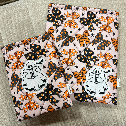 Halloween Bows & Reading Ghost with Bat Sleeve