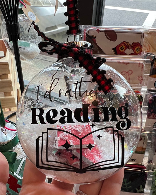 Handmade Bookish Snow Globe Ornament - Mini Books & Snow